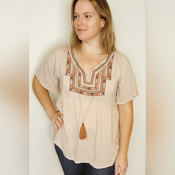 𝅺KNOX Rose boho top size 1 - Picture 1 of 4